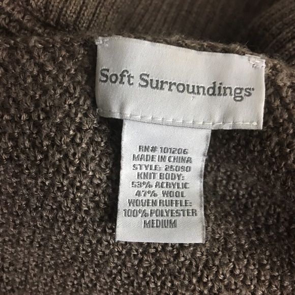 * Soft Surrounding Ruffle Hem tan tunic Sweater - Picture 6 of 6